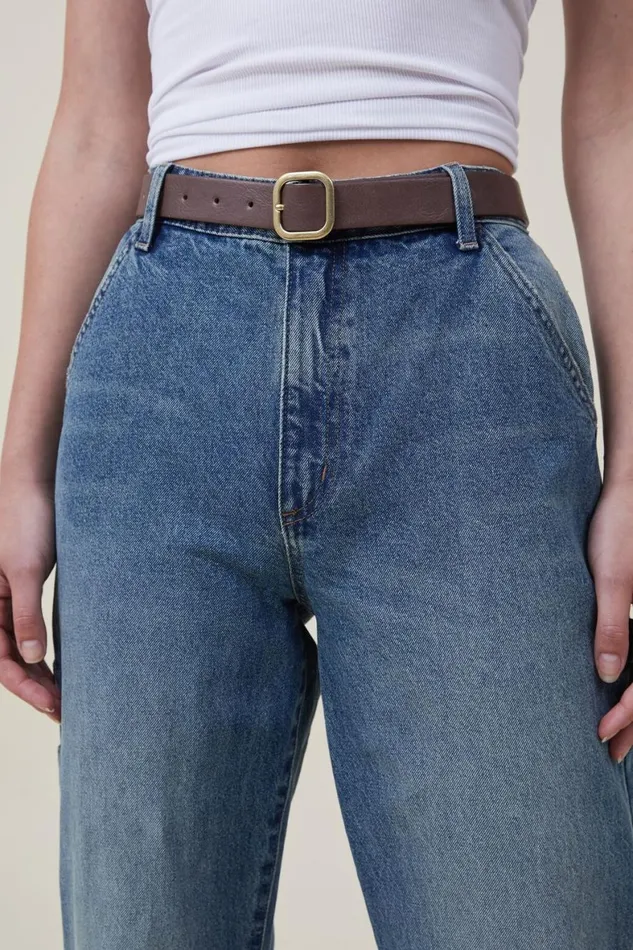 Women Bags and Belts Cotton On Slim Dad Belt Tangold