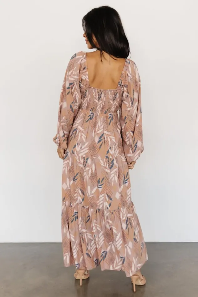 Women Barbara Maxi Dress Dusty Mauve Print Baltic Born Maxi Dresses Women Barbara Maxi Dress Dusty Mauve Print Baltic Born Maxi Dresses