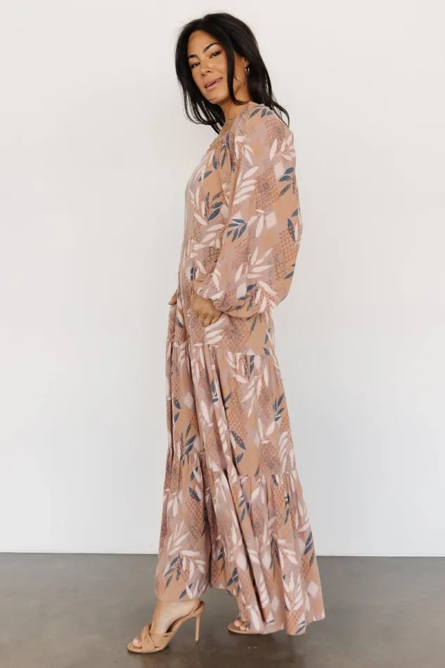 Women Barbara Maxi Dress Dusty Mauve Print Baltic Born Maxi Dresses Women Barbara Maxi Dress Dusty Mauve Print Baltic Born Maxi Dresses