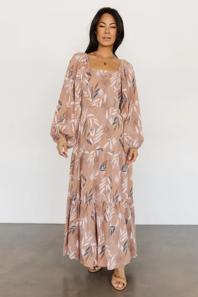 Women Barbara Maxi Dress Dusty Mauve Print Baltic Born Maxi Dresses Women Barbara Maxi Dress Dusty Mauve Print Baltic Born Maxi Dresses