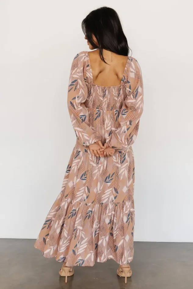 Women Barbara Maxi Dress Dusty Mauve Print Baltic Born Maxi Dresses Women Barbara Maxi Dress Dusty Mauve Print Baltic Born Maxi Dresses