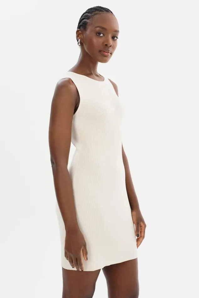 Women BENDITA Knit Dress Off White LAMARQUE Dresses Women BENDITA Knit Dress Off White LAMARQUE Dresses