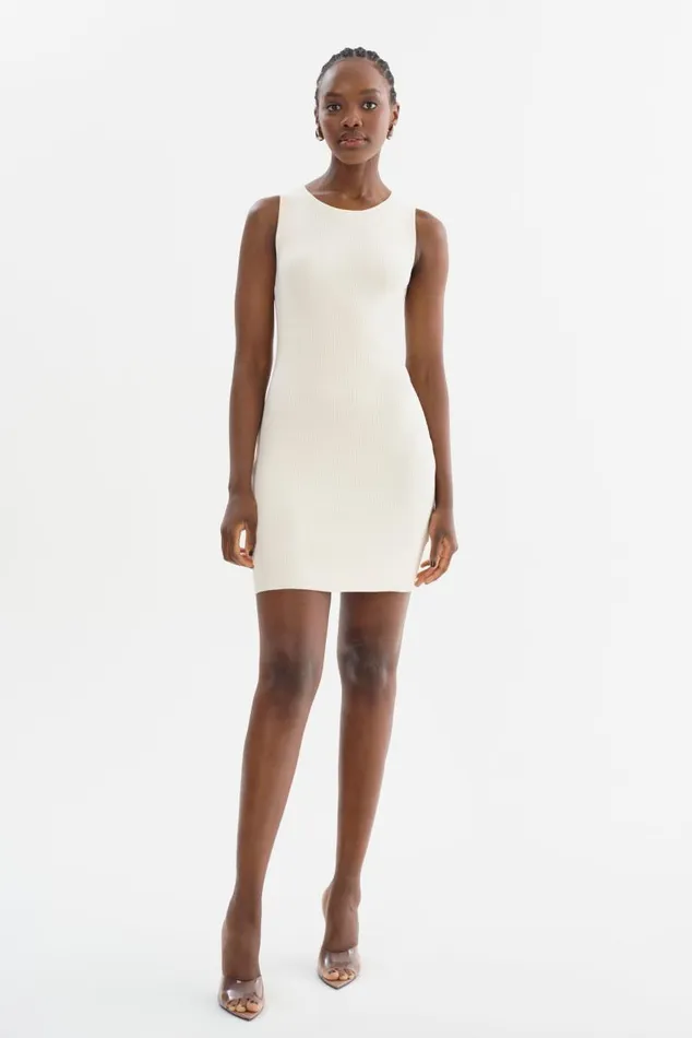 Women BENDITA Knit Dress Off White LAMARQUE Dresses Women BENDITA Knit Dress Off White LAMARQUE Dresses