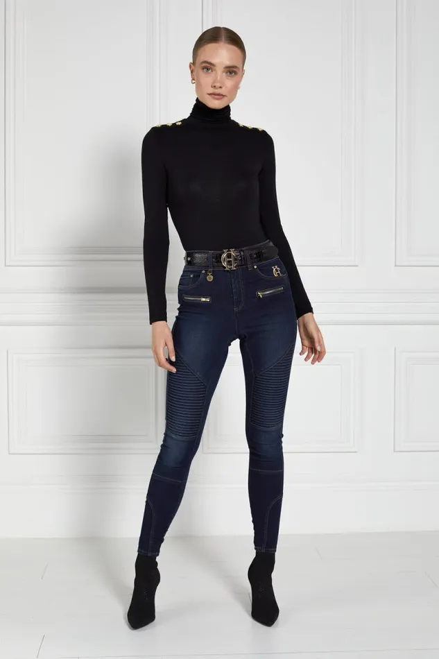Women Biker Jean Deep Indigo Holland Cooper Jeans