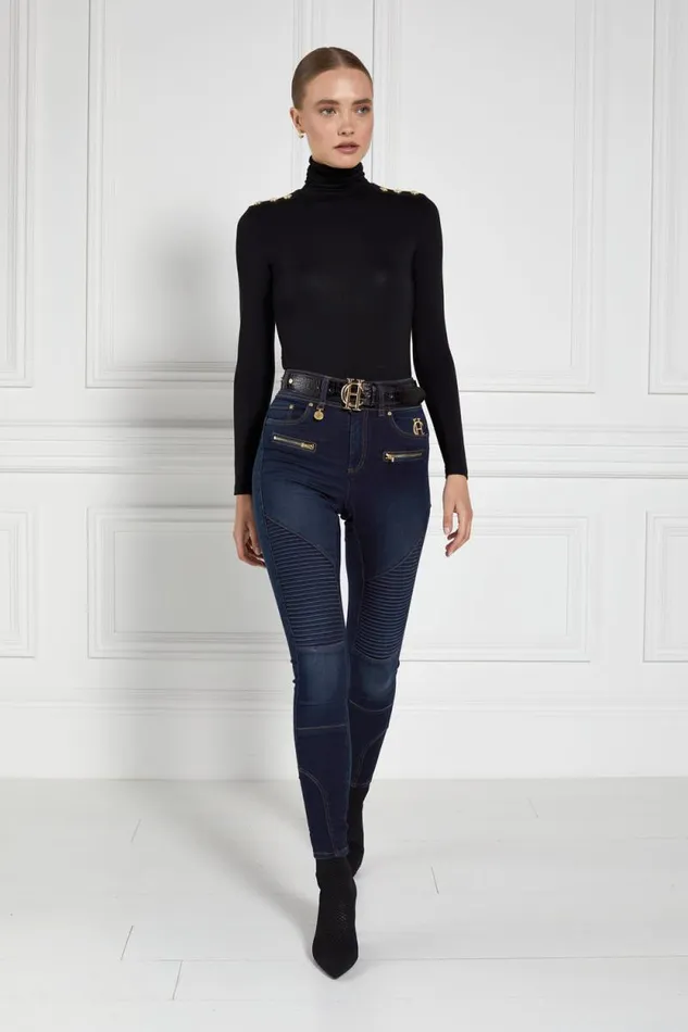 Women Biker Jean Deep Indigo Holland Cooper Jeans