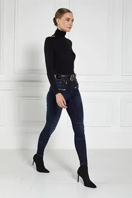 Women Biker Jean Deep Indigo Holland Cooper Jeans