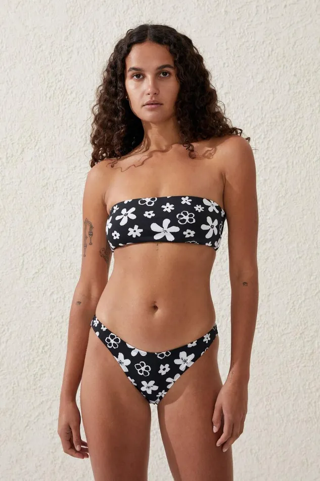 Women Bikinis Cotton On Bandeau Bikini Top Bella Floral Mono