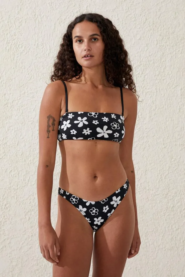 Women Bikinis Cotton On Bandeau Bikini Top Bella Floral Mono