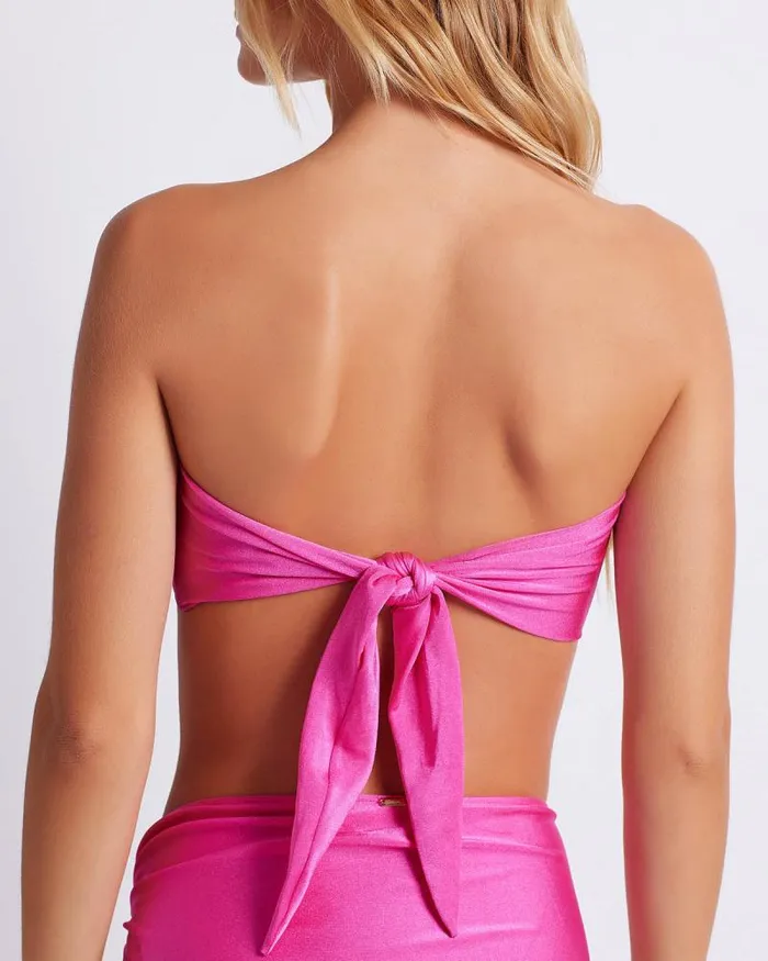 Women Bikinis PatBO BANDEAU BIKINI TOP FINAL SALE Flamingo