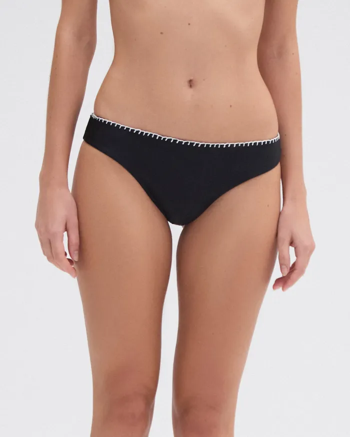 Women Bikinis PatBO EMBROIDERED BIKINI BOTTOM Black