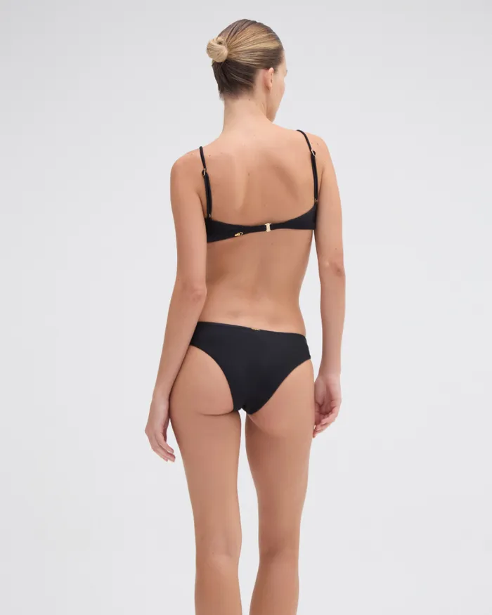 Women Bikinis PatBO EMBROIDERED BIKINI BOTTOM Black