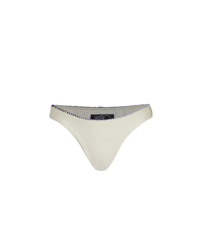 Women Bikinis PatBO Embroidered Bikini Bottom FINAL SALE White
