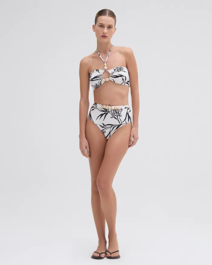 Women Bikinis PatBO IRIS HALTERNECK BIKINI TOP Off White