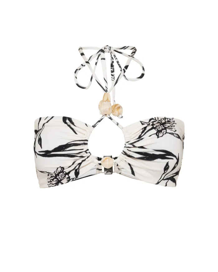 Women Bikinis PatBO IRIS HALTERNECK BIKINI TOP Off White