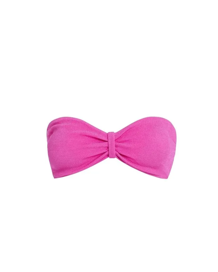 Women Bikinis PatBO Knit Bandeau Bikini Top X Harrods FINAL SALE Cerise