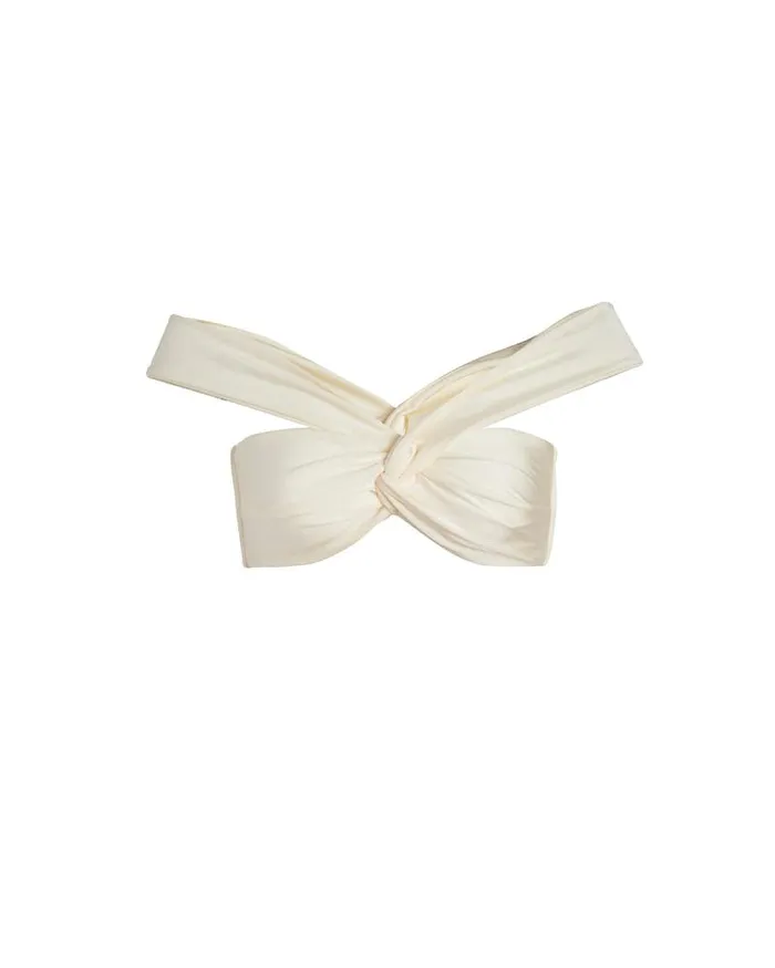 Women Bikinis PatBO OffTheShoulder Bikini Top FINAL SALE Cream