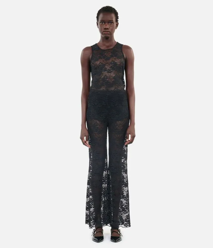 Women Black Lace Trousers THE KOOPLES Jeans and Pants