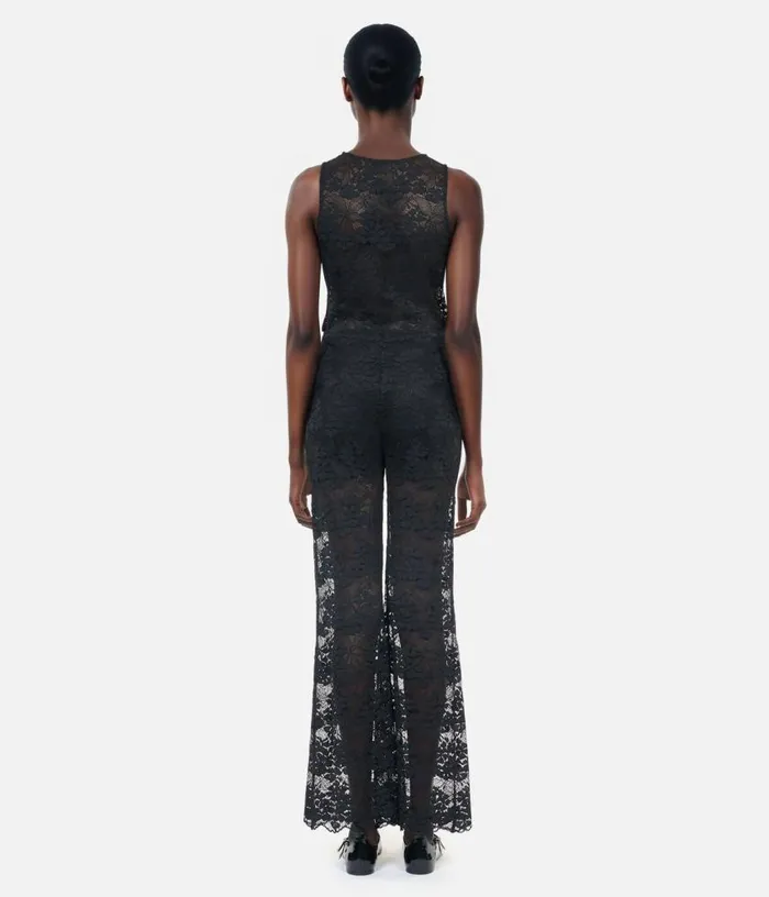 Women Black Lace Trousers THE KOOPLES Jeans and Pants