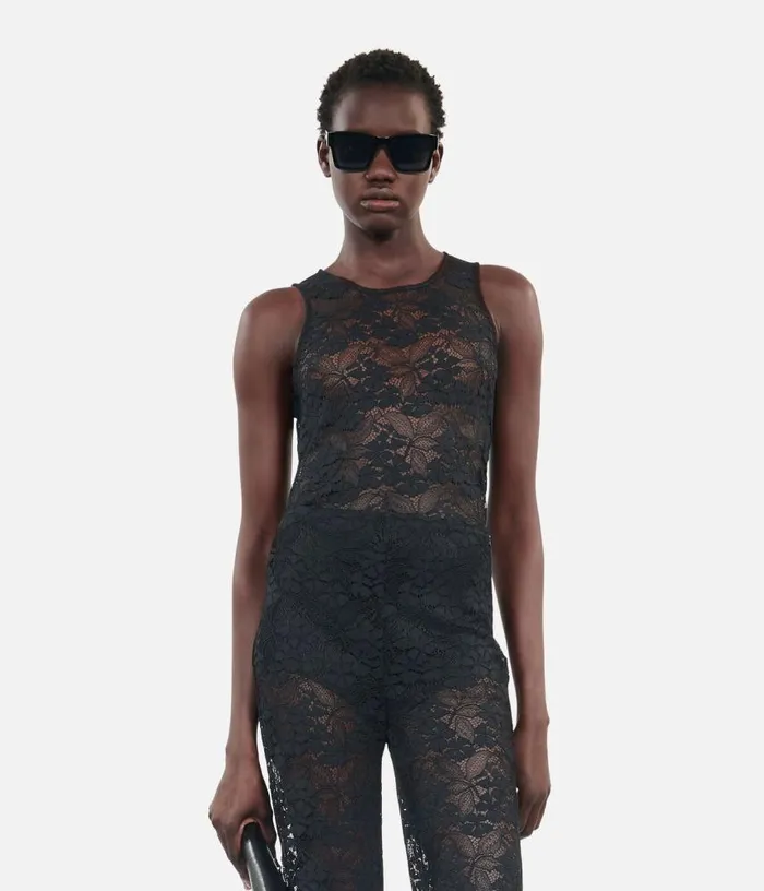 Women Black Lace Trousers THE KOOPLES Jeans and Pants