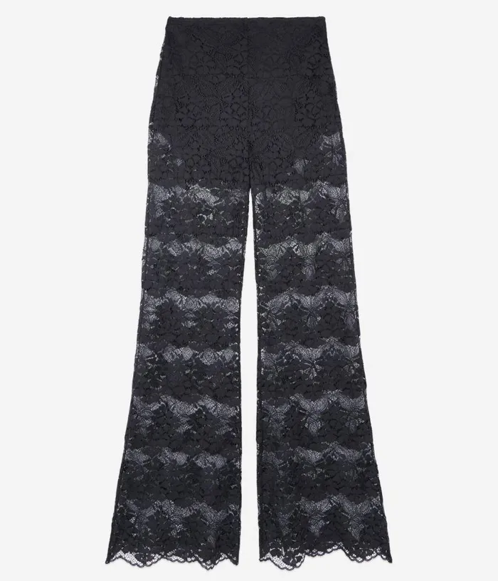 Women Black Lace Trousers THE KOOPLES Jeans and Pants