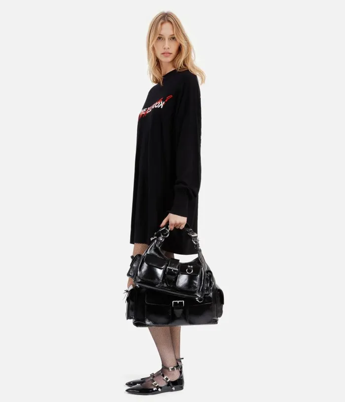 Women Black Vintage Treatment Leather Amelia Bag THE KOOPLES Bags