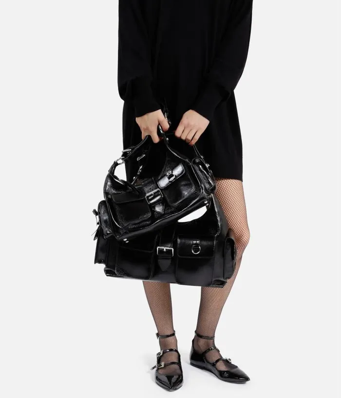 Women Black Vintage Treatment Leather Amelia Bag THE KOOPLES Bags
