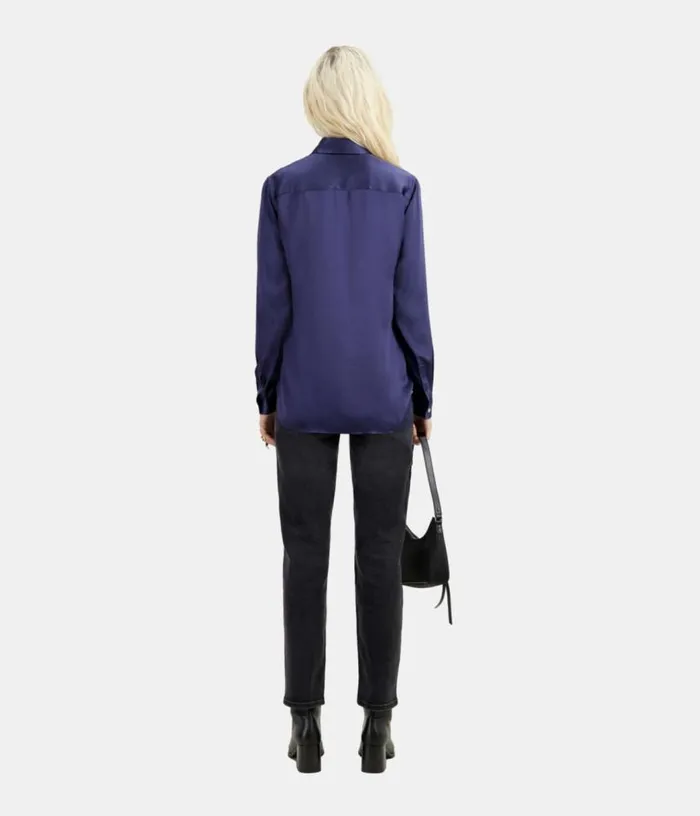 Women Blue Satin Silk Shirt THE KOOPLES Blouses and Shirts