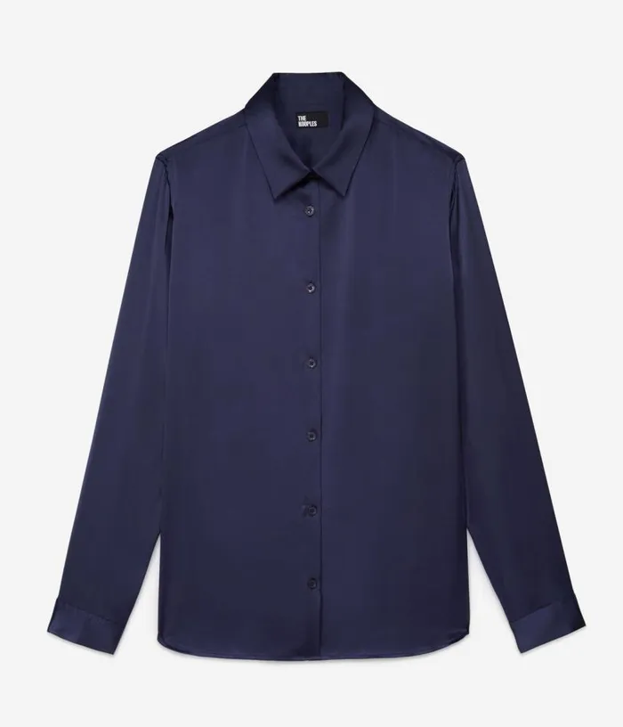 Women Blue Satin Silk Shirt THE KOOPLES Blouses and Shirts