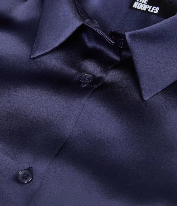Women Blue Satin Silk Shirt THE KOOPLES Blouses and Shirts