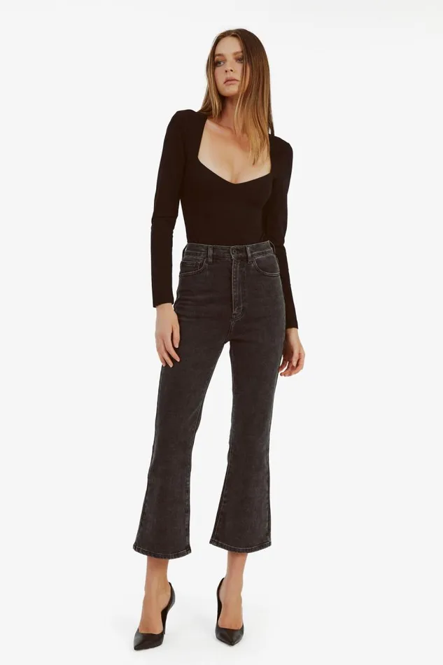 Women Bodysuits Bardot Kameron Knit Bodysuit In Black Black