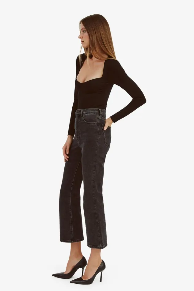 Women Bodysuits Bardot Kameron Knit Bodysuit In Black Black