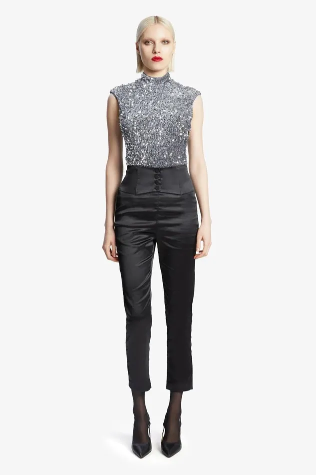 Women Bodysuits Bardot Kelso Velvet Sequin Bodysuit In Silver Silver Women Bodysuits Bardot Kelso Velvet Sequin Bodysuit In Silver Silver