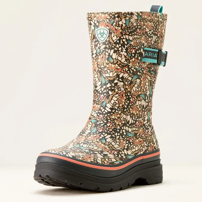 Women Booties Ariat Kelmarsh Mid Rubber Boot Butterfly