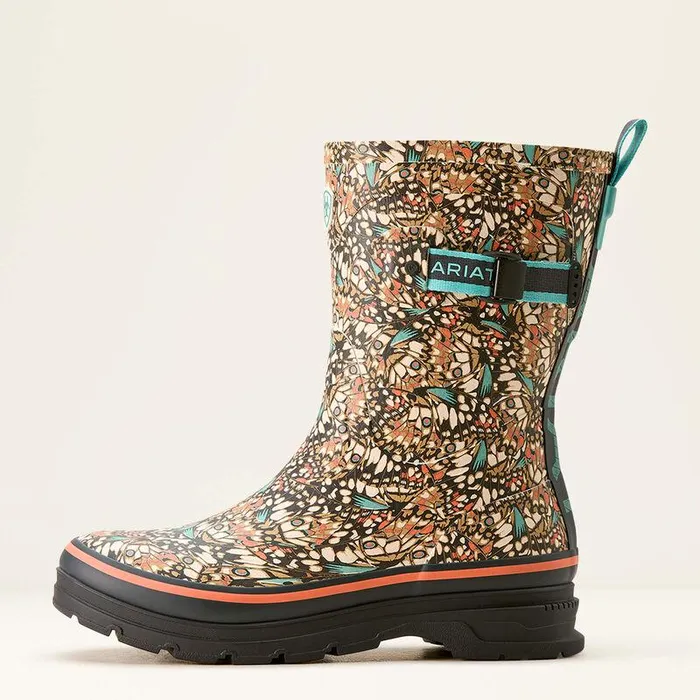 Women Booties Ariat Kelmarsh Mid Rubber Boot Butterfly