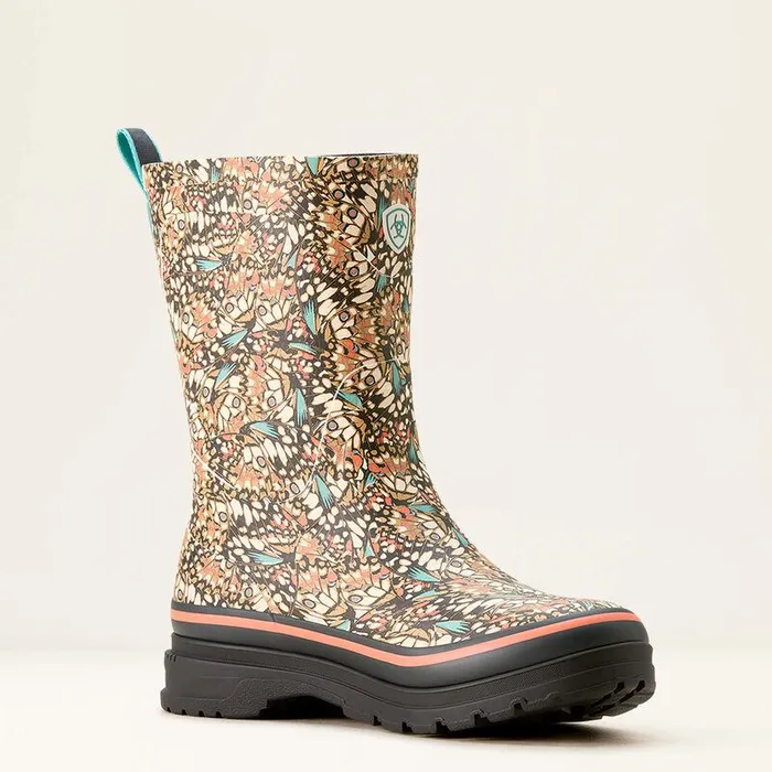 Women Booties Ariat Kelmarsh Mid Rubber Boot Butterfly