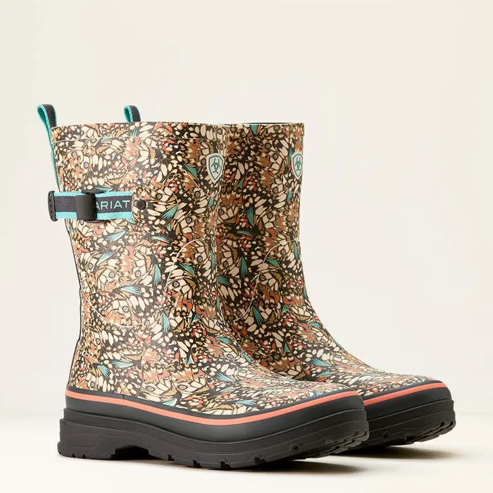 Women Booties Ariat Kelmarsh Mid Rubber Boot Butterfly