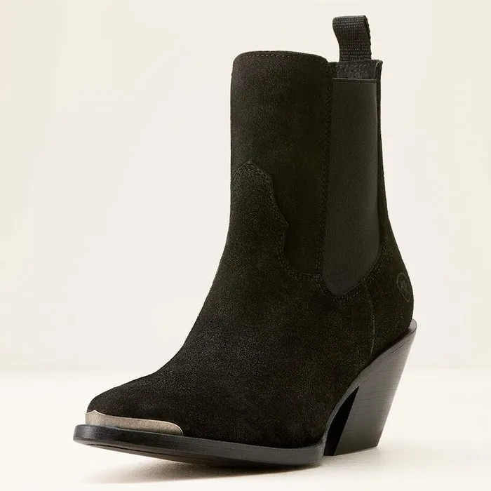 Women Booties Ariat Shiloh Bootie Distressed Black Suede