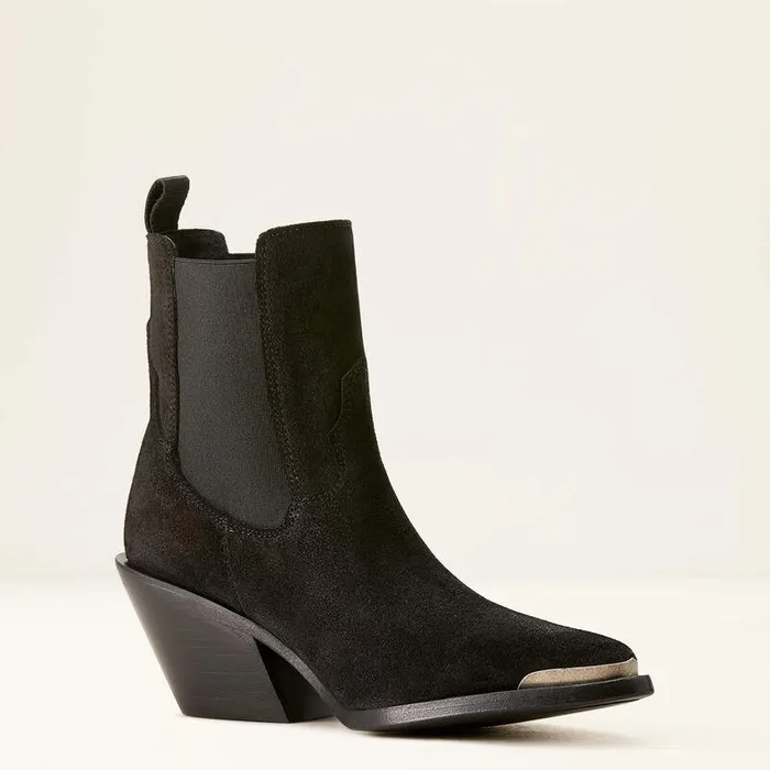 Women Booties Ariat Shiloh Bootie Distressed Black Suede