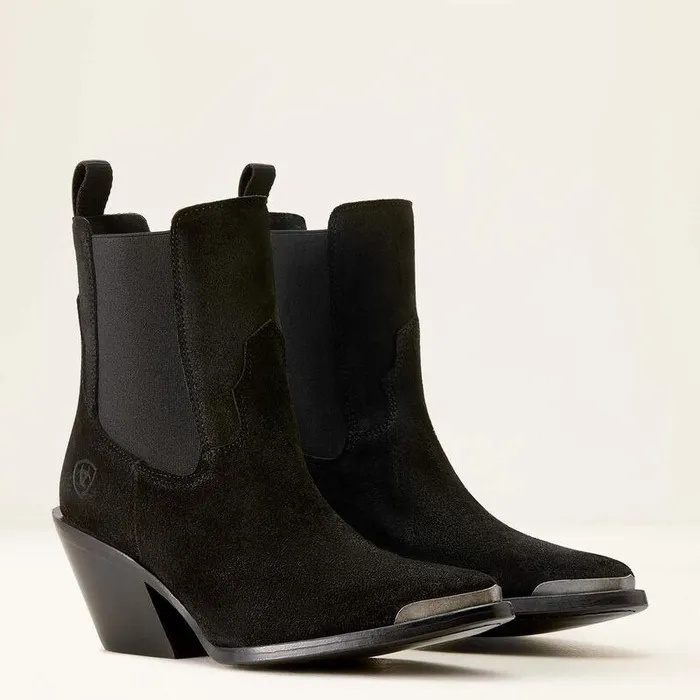 Women Booties Ariat Shiloh Bootie Distressed Black Suede