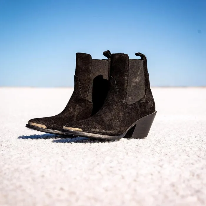 Women Booties Ariat Shiloh Bootie Distressed Black Suede