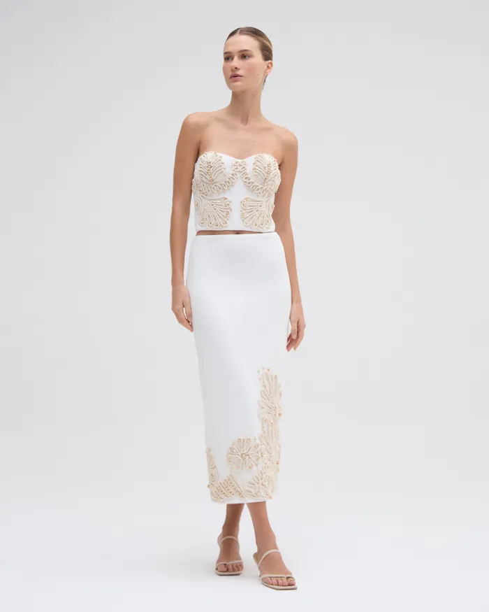 Women Bottoms PatBO DUNE KNIT SKIRT Off White