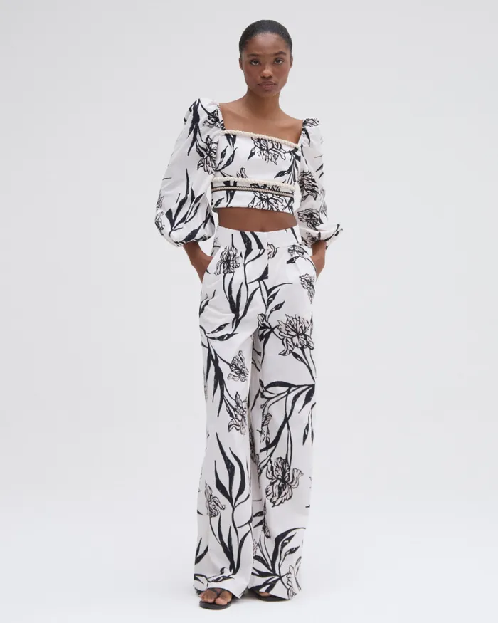 Women Bottoms PatBO IRIS WIDE LEG PANT Off White