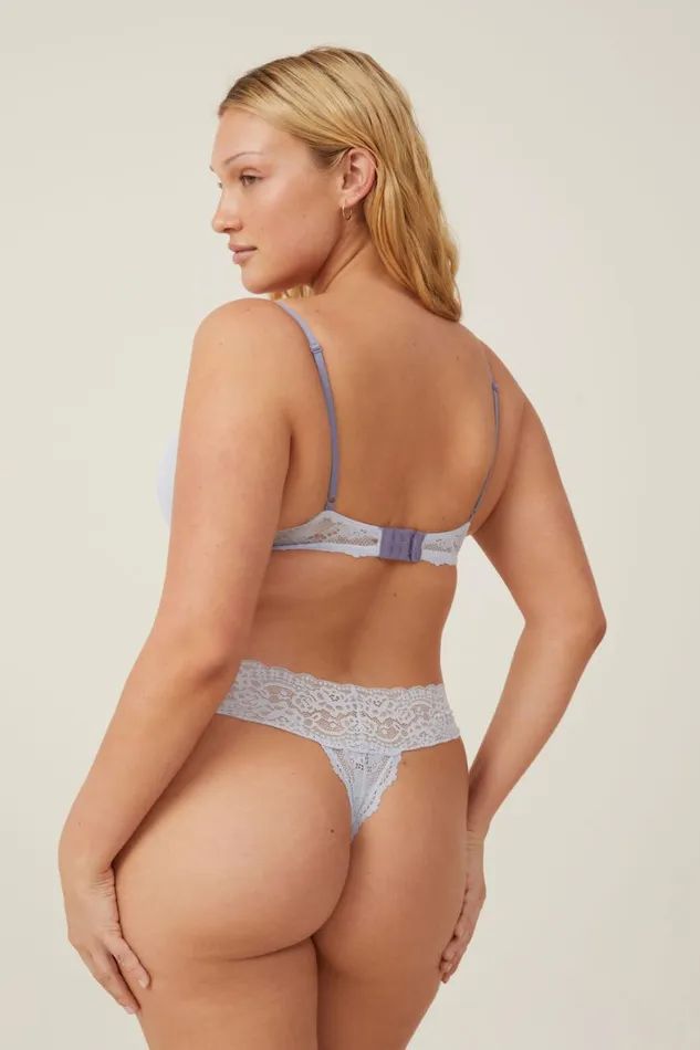 Women Bras Cotton On Everyday Lace Lightly Lined Bra Arctic Ice