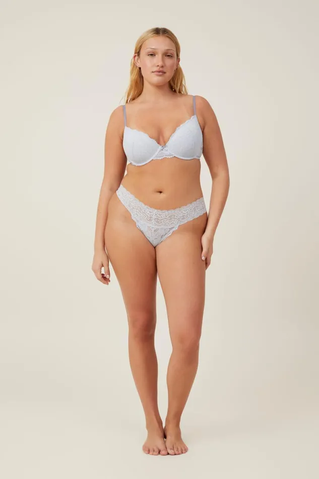 Women Bras Cotton On Everyday Lace Lightly Lined Bra Arctic Ice