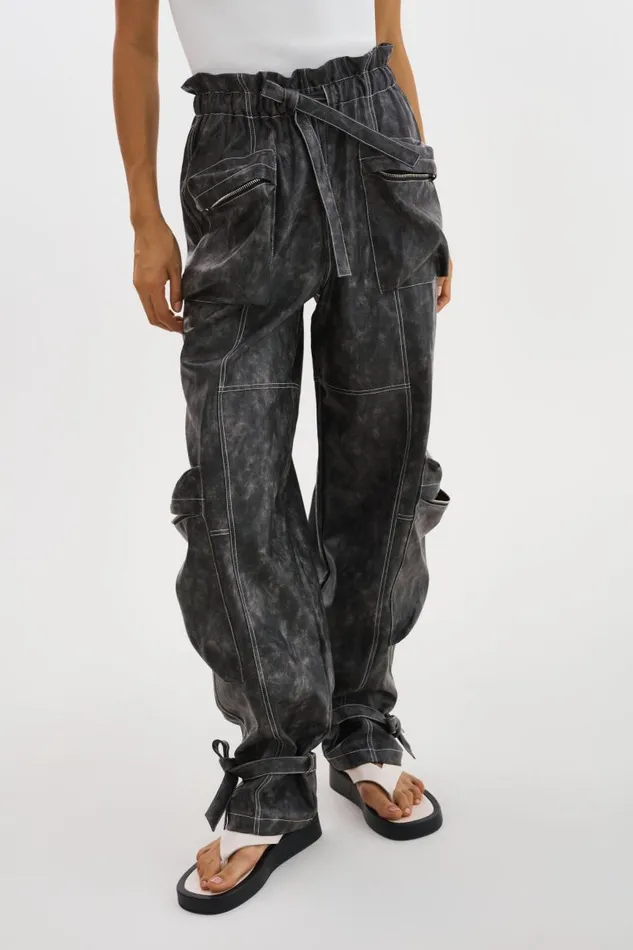 Women BRAXTON Faux Leather Cargo Pants Vintage Black LAMARQUE Pants and Shorts Women BRAXTON Faux Leather Cargo Pants Vintage Black LAMARQUE Pants and Shorts
