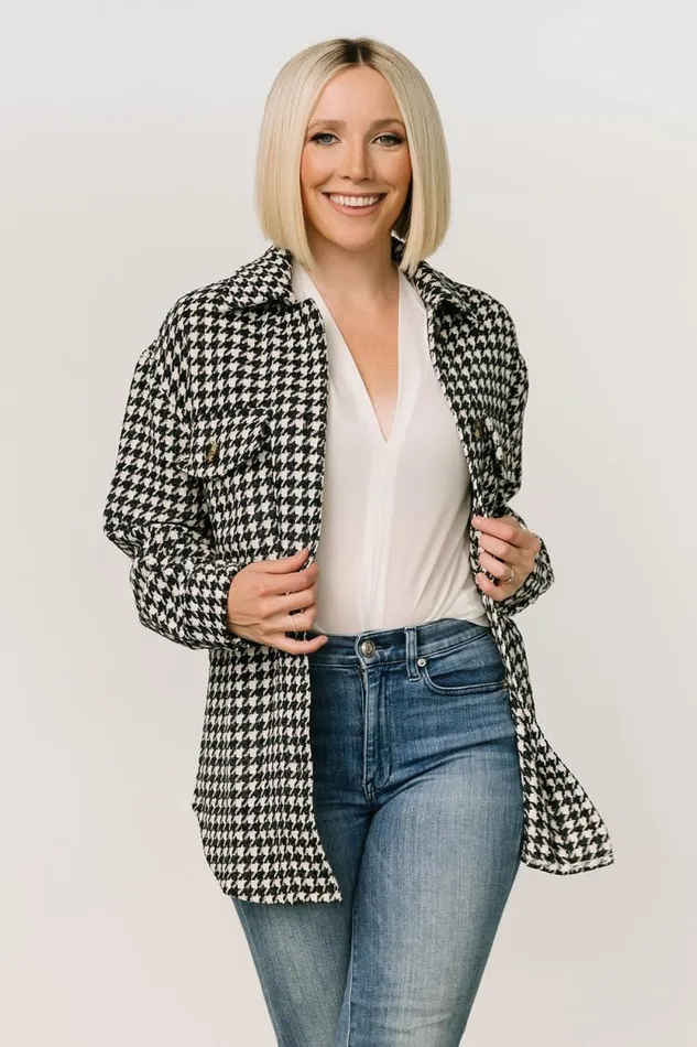Women Bridger Houndstooth Jacket Dark Navy Ivory Baltic Born Outerwear Women Bridger Houndstooth Jacket Dark Navy Ivory Baltic Born Outerwear