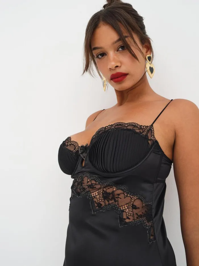 Women Brie Slip Dress Black For Love and Lemons Lingerie Women Brie Slip Dress Black For Love and Lemons Lingerie