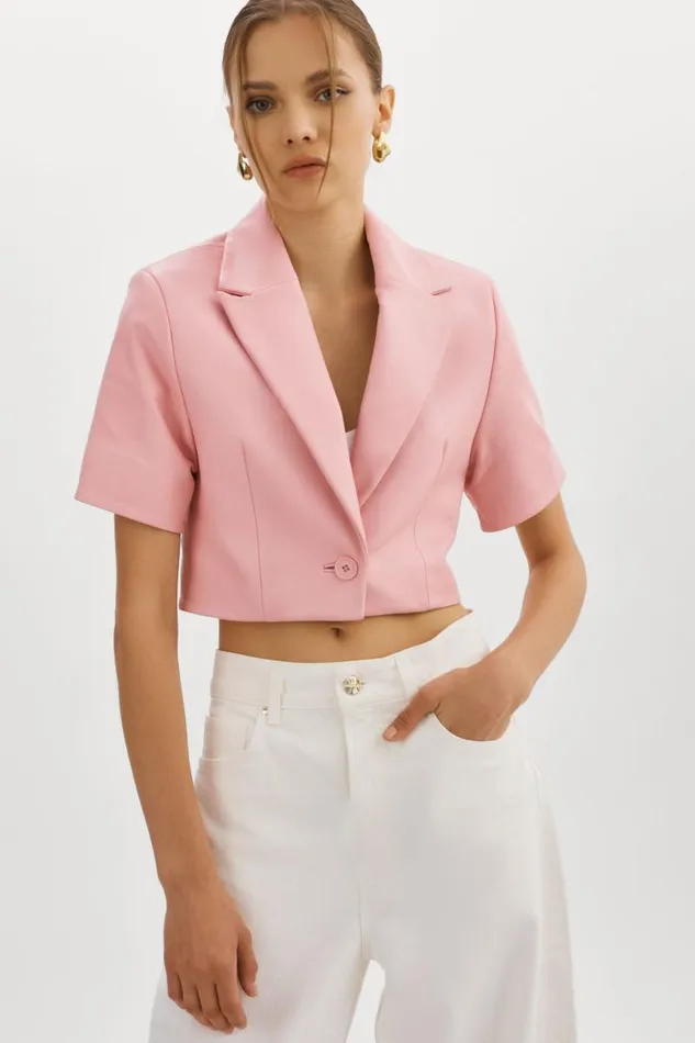 Women CALATEA Short Sleeve Blazer Orchid Pink LAMARQUE Blazers Women CALATEA Short Sleeve Blazer Orchid Pink LAMARQUE Blazers
