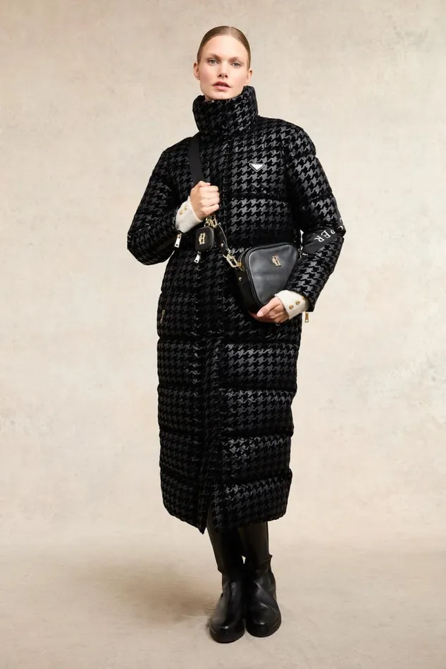 Women Camden Longline Coat Mono Houndstooth Holland Cooper Coats