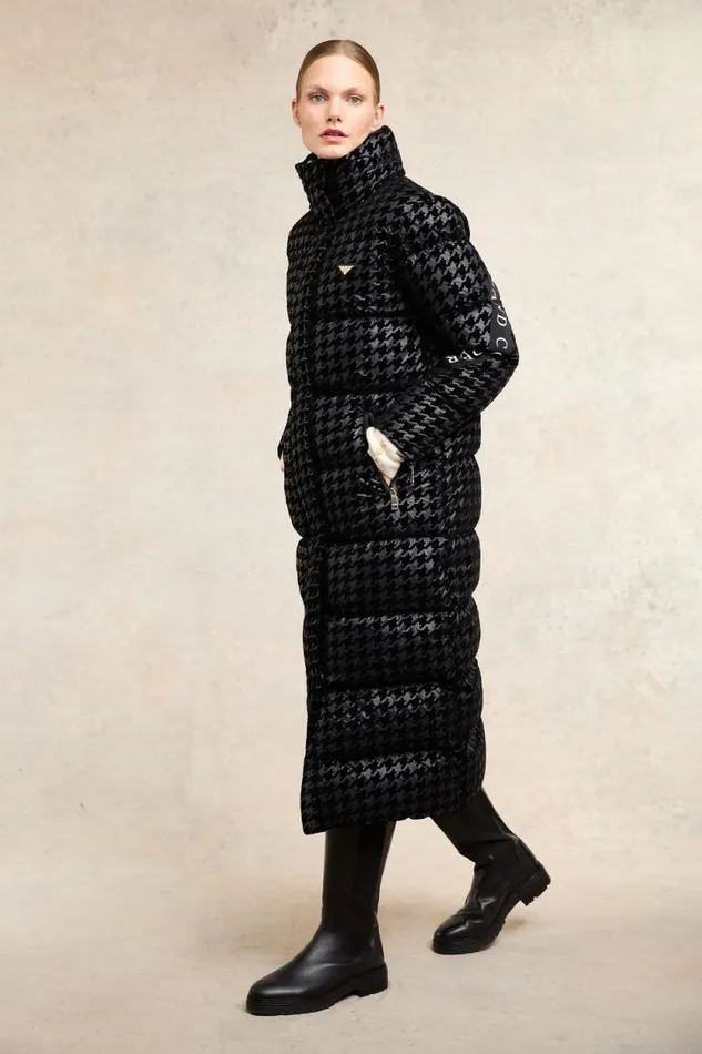 Women Camden Longline Coat Mono Houndstooth Holland Cooper Coats Women Camden Longline Coat Mono Houndstooth Holland Cooper Coats
